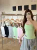 691# Camisola de Verano Nueva con Ambiente Suave y Ribete de Encaje con Copas Incorporadas Top Corto Adelgazante