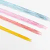 Herramientas de Tejer Aguja de Cristal de Cabeza Única Venta al por Mayor Bufanda Colorida Lana Acrílica Aguja Larga para Tejer Suéter Dropshipping
