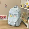 Mochila Escolar de Nuevo Estilo para Niñas, Diseño Moderno y Único de Bloques de Color, Alto Valor Estético, Adecuada para Grados 4-6 de Primaria y Secundaria, Estilo Academia, Mochila con Múltiples Compartimentos