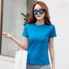 232 Camiseta de Manga Corta Camisa Base para Mujer Verano Blanca Ajustada Cuello Redondo Top con Verde Matcha Nuevo Trbottomy