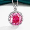 2025 Nova Joia Huabi Base de Cobre Banhada a Ouro Corte Princesa Cor Pitaya Temperamento Conjunto de Luxo Leve Feminino 18-16m