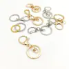 Llavero con cierre de mosquetón chapado en oro 18K14K, color fuerte y duradero, material DIY para muñecas hechas a mano, colgantes para bolsos de ganchillo, cierre de ocho con cadena