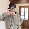 Sudadera Larga Rayada de Terciopelo de Conejo Imitación Oversize para Hombre en Otoño Diseño de Nicho Estilo Coreano Chaqueta Holgada Estilo Perezoso