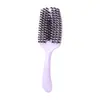 Cepillo de pala para cabello rizado esponjoso, Cepillo de cerdas de jabalí para alisar el cabello, Peine hueco con forma de concha, Cepillo de cerdas de paja de trigo, Peine de peluquería para el hogar