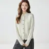 Outono/Inverno 2026 Novo Estilo Estilo Chinês Tricô Pesado Tricô Trançado Cardigã de Cashmere Jaqueta Grossa com Gola Alta Feminina Casual Versátil