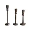Suporte de Velas Geométrico Preto Bordado de Ferro Fundido Criativo Estilo Ins Ornamento Decorativo para Quartos Modelo, Hotéis, Restaurantes e Celebrações de Casamento