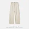 Pantalones de Pierna Recta con Empalme Dividido y Cuchillo Curvo Personalizados para Hombre, Textura de Primavera, Algodón Puro, Pantalones Largos, Pantalones de Trabajo Casuales