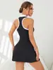 Conjunto transpirable de dos piezas para mujer para deportes al aire libre y fitness, ropa de tenis, ropa deportiva para gimnasio, falda de tenis, conjunto de tenis de dos piezas