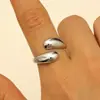 Anillo Europeo y Americano Transfronterizo Estilo Ins Exagerado Elegante Geométrico Metal Flor Hoja Anillo para Mujer Anillo Abierto Asimétrico
