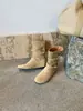 Primer Encuentro Temporada Estilo Coreano Punta Redonda Hebilla Botas de Media Caña Invierno Moda Mujer Botas Adelgazantes Elegantes 2026 Botines