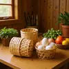 Envío Directo en Stock Cesta de Huevo Tejida a Mano de Bambú, Cesta de Bambú Hueca de 12 Piezas, Cesta Tejida de Bambú con Ojo Hexagonal, Cesta de Bayas, Cesta Pequeña de Bambú