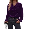 2025 Nuevo Otoño e Invierno Ropa de Mujer Transfronteriza Amazon Wish Europeo y Americano Terciopelo Coreano Cuello de Pelo Tops de Manga Larga para Mujer
