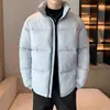 Chaqueta de Algodón Enbu para Hombre Invierno Casual Versátil Color Sólido Tendencia Gruesa Abrigo de Algodón Cuello Alto Chaqueta Acolchada Ropa de Abrigo Dropshipping