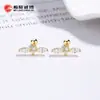 Brincos de Tarraxa Simples e Modernos S925 Prata Esterlina 2025 Ins Luxo Leve Zircônia Marquesa Haste Rosqueada Studs para Lóbulo da Orelha