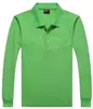 Camisa polo de manga larga engrosada para hombre Bordado 3D 26 algodón peinado Camisa Paul 240 gramos Malla de cuatro esquinas de doble cara Mar