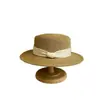 Sombrero de Paja de Ala Plana Estilo Francés con Protección Solar para Mujer, Sombrero de Sol para Vacaciones de Verano en la Playa, Sombrero Fresco de Paja con Ala Corta de Moda