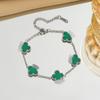 Pulseira Trevo de Quatro Folhas Transfronteiriça, Estilo Levemente Luxuoso e de Alta Qualidade, Acessórios Populares para Joias Atacadistas Femininas, Novas Joias Femininas, Joias Artesanais Europeias e Americanas