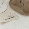 Pendientes geométricos multilínea en forma de C de estilo coreano Suheng de Corea del Sur para mujer, de plata de ley S925, con diseño simple y moderno, pendientes Mori