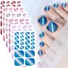 Zhengxiang Nuevo Estilo Pegatinas Brillantes para Uñas de Cebolla Pura Pegatinas para Uñas de los Pies Pegatinas para Uñas de los Pies Ojo de Gato Degradado Pegatinas Blancas Impermeables para Manicura de Pies