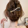 Presilha de Cabelo Torcida com Contas Redondas Elegante para Mulheres 2026 Novo Modelo Grampo de Cabelo de Alta Qualidade Presilha de Tubarão para a Parte de Trás da Cabeça Acessório de Cabelo