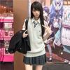Suwon/JK Colete Original Genuíno Japonês College Tricô Colete Cardigã Feminino Escolar para Outono e Inverno Dobrar