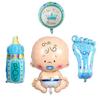 Pacote de balões decorativos para bebê de 4 bolas, cem dias de idade, coroa, pés de garrafa, decoração para chá de bebê