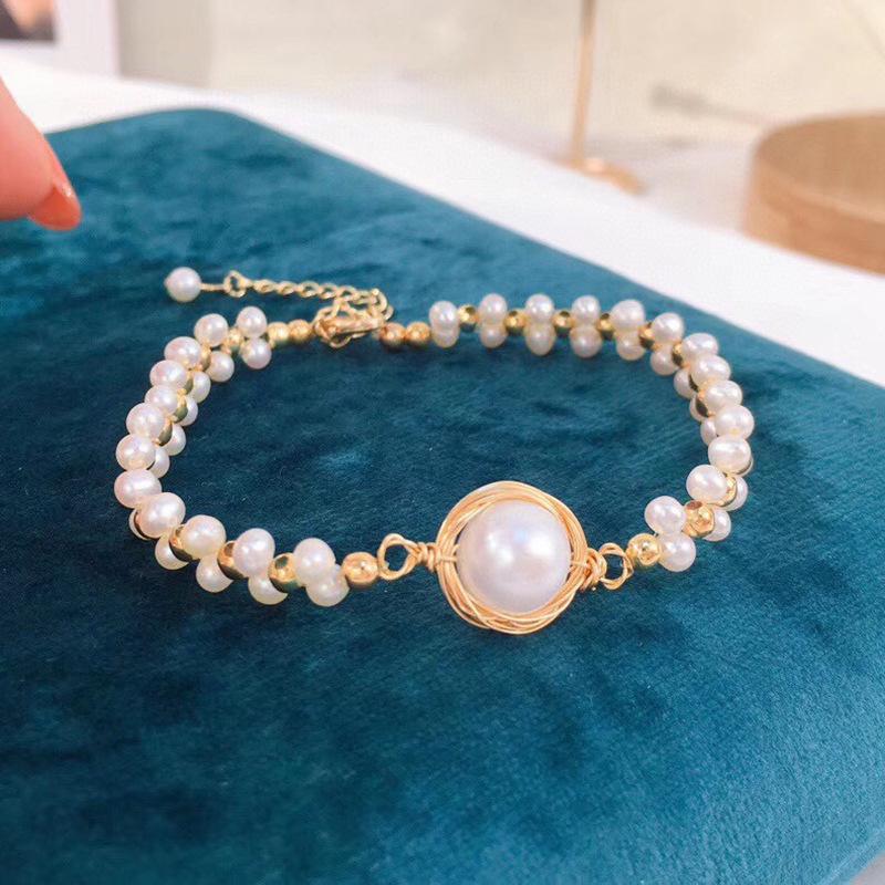 原创手工编织天然淡水珍珠手链