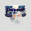 Pulseira com pingente de coração oco estilo boêmio Árvore da Vida, pulseira de contas com cordão elástico multicamadas, best-seller transfronteiriço