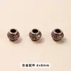 Jingdian Jewelry Prata Tibetana Liga de Zinco Contas Redondas Cravejadas com Strass Contas Espaçadoras Contas de Ábaco Pulseira DIY Acessórios de Joias Contas Soltas Atacado