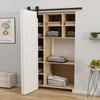 Kit de herrajes para riel colgante de puerta de granero plegable para dormitorio, puerta de madera, puerta corredera americana, accesorios de riel para puerta corredera desmontable