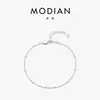 Pulseira de Corrente Fina com Contas Redondas em Prata de Lei S925 MODIAN para Mulheres Design de Nicho Simples Exquisito Versátil Joia de Mão