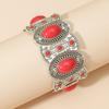 Pulsera elástica bohemia transfronteriza europea y americana de turquesa natural, pulsera tótem de personalidad retro para mujer, joyería al por mayor