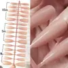 Piezas de Uñas Prefabricadas Plegables y Sin Marca con Color de Uña Resistente para el Toque de la Princesa Hua Cara Ovalada Rosa Color Músculo Arte de Uñas Mano para Tamaño Especial