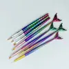 Pluma para decoración de uñas, diseño colorido de cola de pez degradado de sirena, pluma de dibujo de líneas, pluma de esmalte en gel, juego de herramientas para decoración de uñas