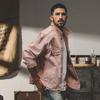 Chaqueta de Mezclilla Rosa Dopamina Estilo Retro Americano para Hombre Moda Primavera y Otoño Asut Fixation Chaqueta Casual de Otoño
