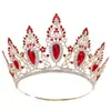 Coroa Luxuosa de Cristal Vermelho para Mulheres Tiara de Liga de Ouro com Detalhes em Strass Perfeita para Casamentos Formaturas Concursos e Ocasiões Especiais Pedras Vermelhas Vibrantes e Cristais Brilhantes