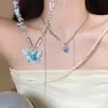 Alas de los Sueños~Collar de Lazo Azul para Mujer, Cadena de Clavícula de Alta Gama Primavera/Verano, Nuevo Accesorio de Nicho 2026