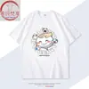 Camiseta Manga Curta Campo de Duelo Expressão Naruto Jogo Mobile Toque de Cabeça Provocativo Anime Homens e Mulheres Verão Roupas de Algodão Tendência