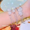 Libro Rojo Caperucita Recomendar Joyería de Alto Montaje Super Hada Flor Cadena de Diamante Conjunto Lleno de Diamante Flor Borla Pendientes Conjunto