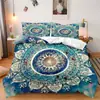 SHEIN ropa de cama de tres piezas decoración de flor de anacardo mandala de tres piezas decoración del hogar del dormitorio ropa de cama de tres piezas