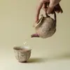 Tetera de Hada Zorro de Nueve Colas Pintada a Mano con Rojo Fuego Pino Bajo Esmalte, Tetera Pastel, Juego de Té Kung Fu, Tetera de Cerámica