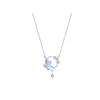 Collar Noria Estrella Luna para Mujer Versátil Plata de Ley S925 Diseño Nicho Alta Gama Cadena Clavícula Lujo Ligero Joyería Antigua