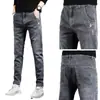 Jeans Rectos Sueltos de Moda para Hombre de Primavera y Otoño Lavado con Arena Pesada Retro Casual Pantalones de Mezclilla para Hombre Negros