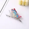 Lugar de Celebridad de Internet 9 Colores Mariposa Pintada Elegante Pasador Antiguo Parte Trasera de la Cabeza Cabello Tocados Pinza de Tiburón Pinza de Agarre Tocados Femeninos