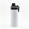 Botella de Agua de Aluminio Tubo Recto Espacio-Tapa para Transferencia de Calor por Sublimación para Uso Portátil al Aire Libre, Montañismo, Ciclismo y Deportes con Abertura Grande