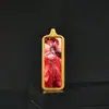 1*3 Ocho Grandes Budas Guardianes de la Vida Zha Ji Manjushri Mahasthamaprapta Wuye Zorro Inmortal Acero de Titanio Colgante Tangka Pequeña Barra de Oro