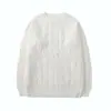 Suéter Masculino Outono Inverno Grosso Solto Estilo Coreano Tendência Cor Sólida Tricô Estilo Hong Kong Gola Redonda Casual Top para Casal