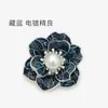 Botão de Metal Floral Vermelho de Camada Dupla 35mm Estilo Chinês Botão Tingido com Óleo para Casaco de Lã, Terno, Jaqueta, Casaco de Pele