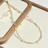 Nuevo Collar de Cadena para Clavícula Dopamina Primavera y Verano Cristal Natural Grava Super Hada Diseño de Nicho Collar de Gama Alta para Mujer