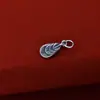 Acessório de pingente em formato de coração de prata de lei S925 para pulseira de cristal artesanal DIY, acessório de corda trançada, material de joia de prata